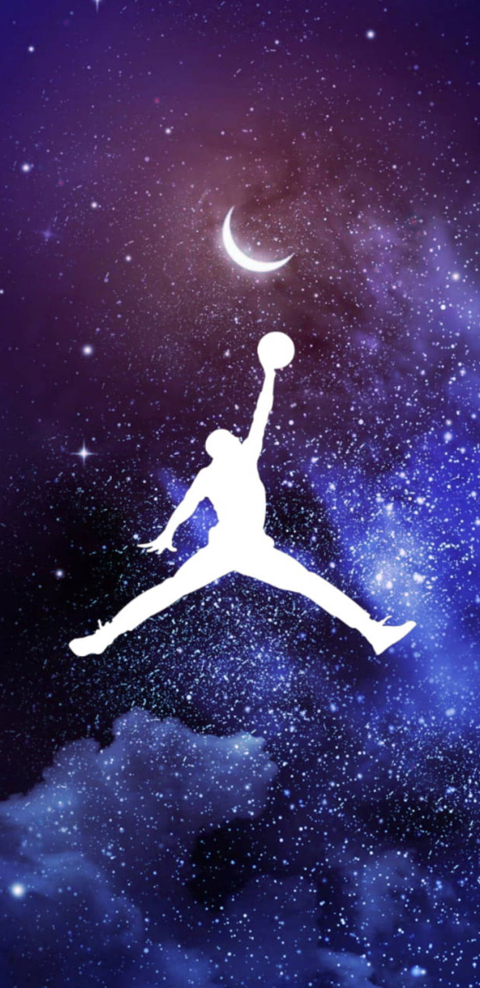 Air Jordan In Blue Galaxy Wallpaper