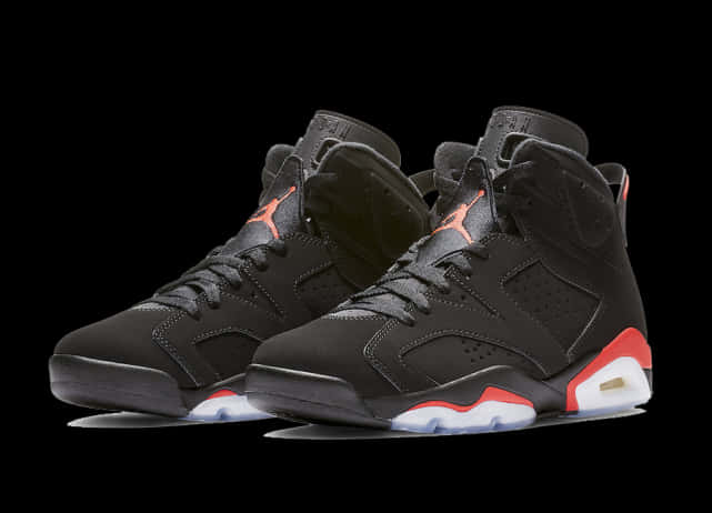 Air Jordan Sneakers Black Background PNG