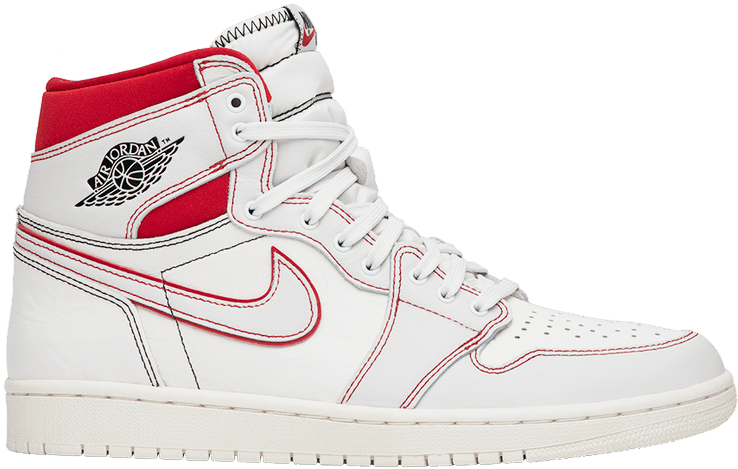 Air Jordan1 Red White Sneaker PNG