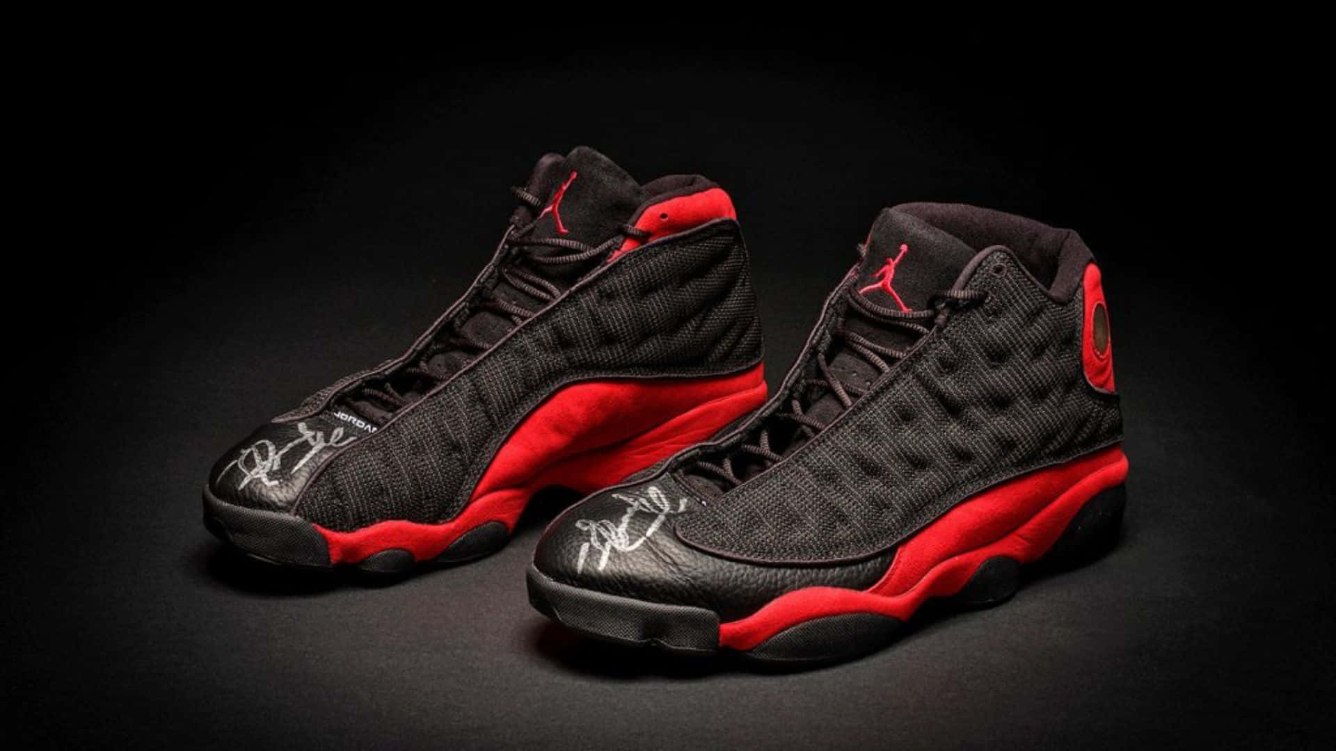 Air Jordan13 Black Red Sneakers Wallpaper