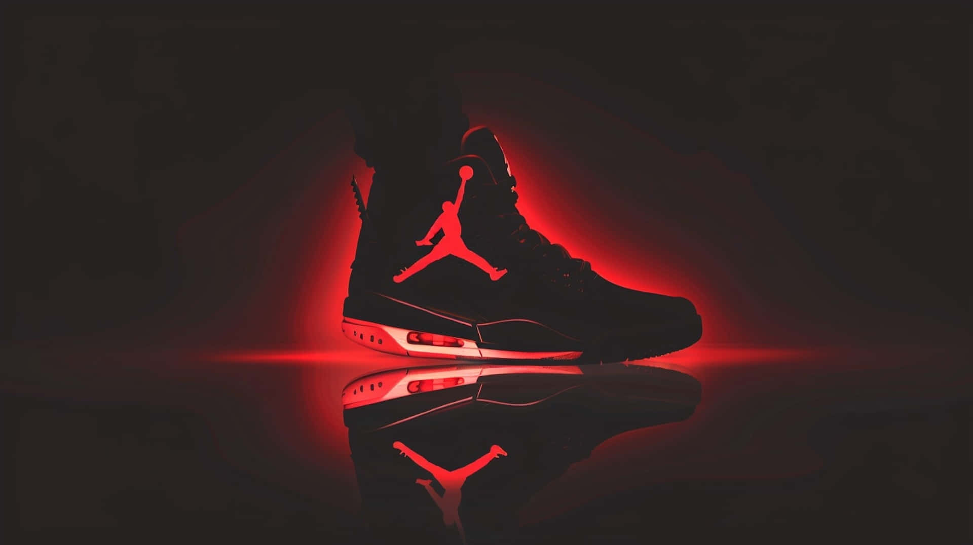 Air Jordan23 Sneakers Red Glow Wallpaper