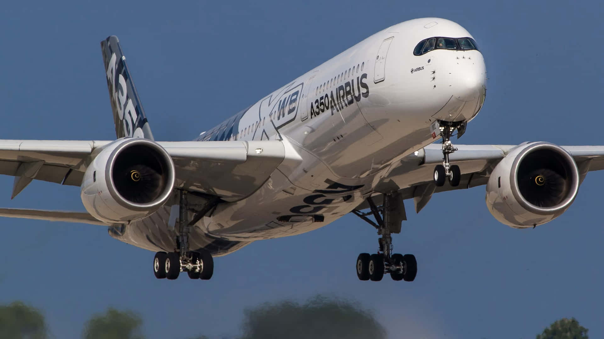 Airbus A350 Approach Landing Gear Deployed Wallpaper