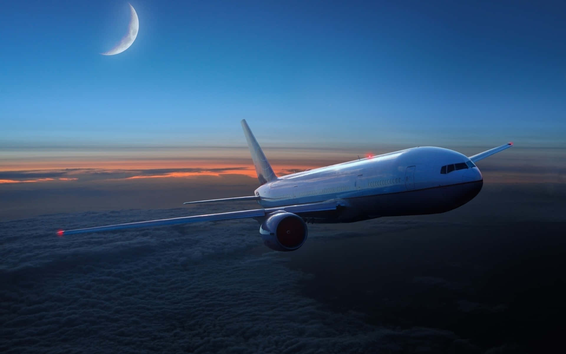 Airbus A350 Moonlit Sky Wallpaper