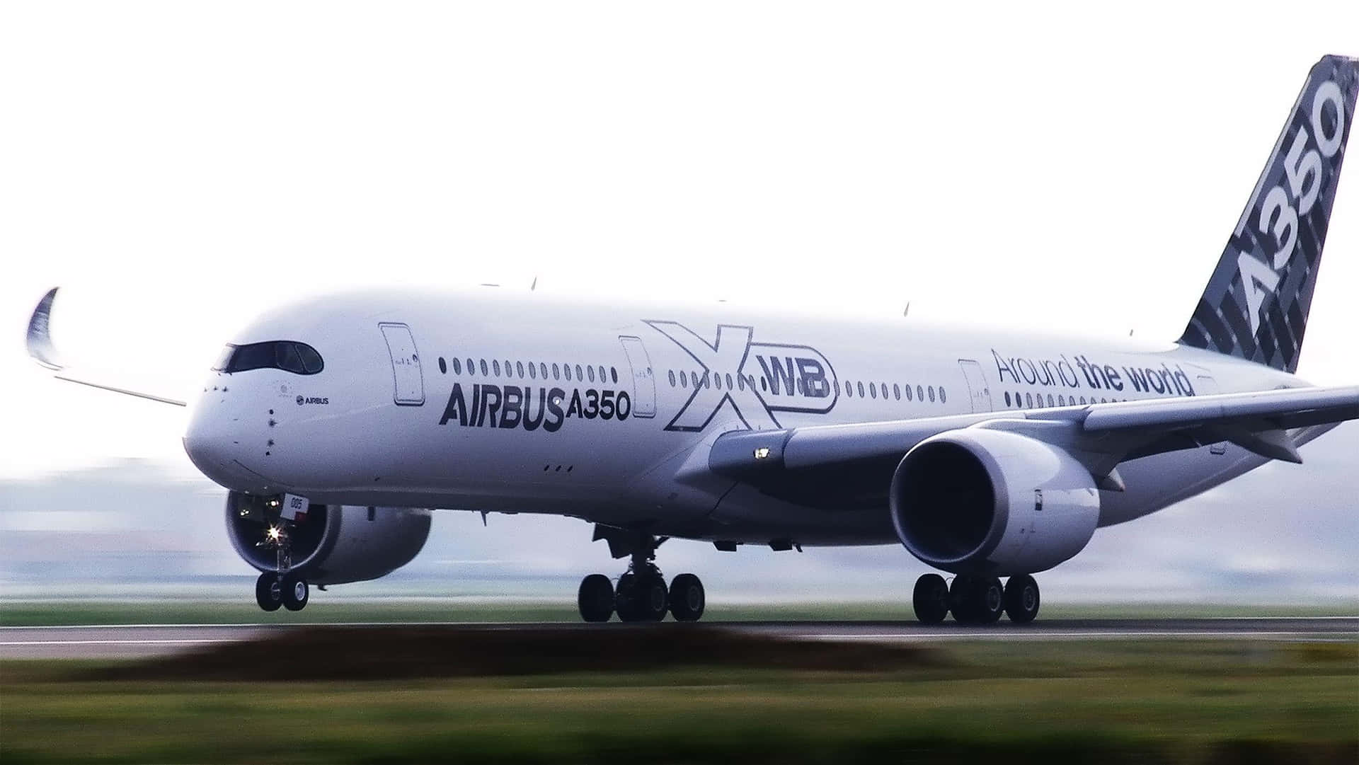 Airbus A350 Takeoff Motion Blur Wallpaper