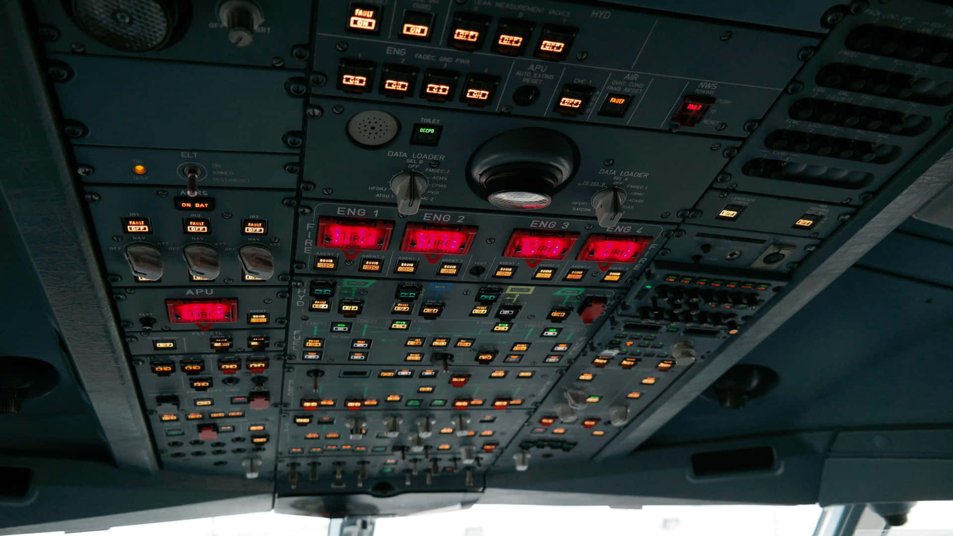 Aircraft Cockpit Overhead Panel Wallpaper