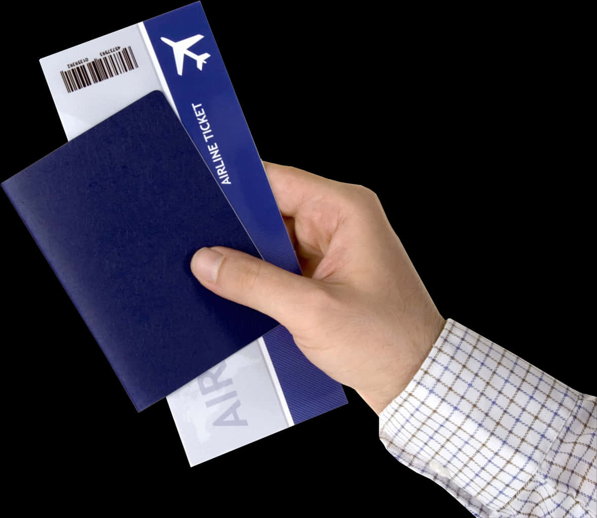 Airline Ticketand Passportin Hand PNG