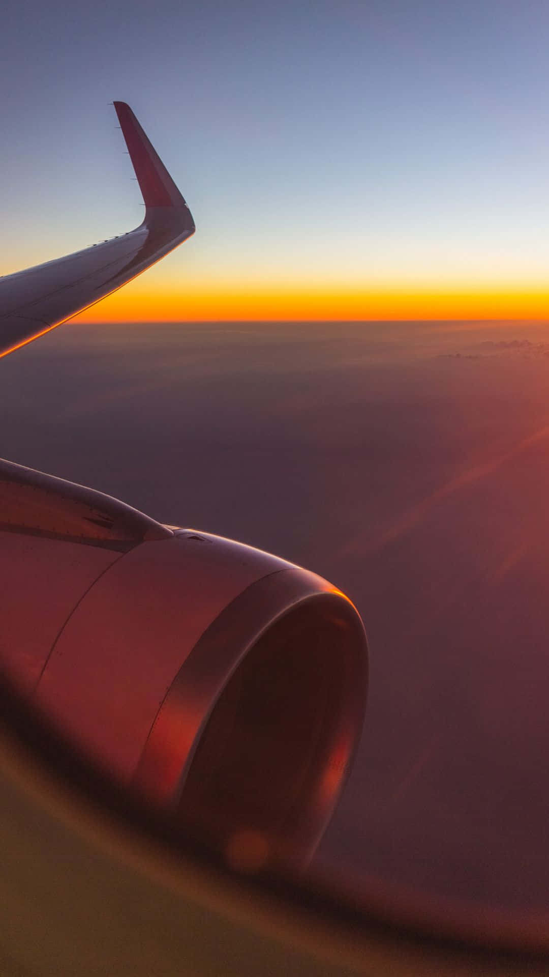 Flygplansfönsterestetisk Solnedgångsbakgrund