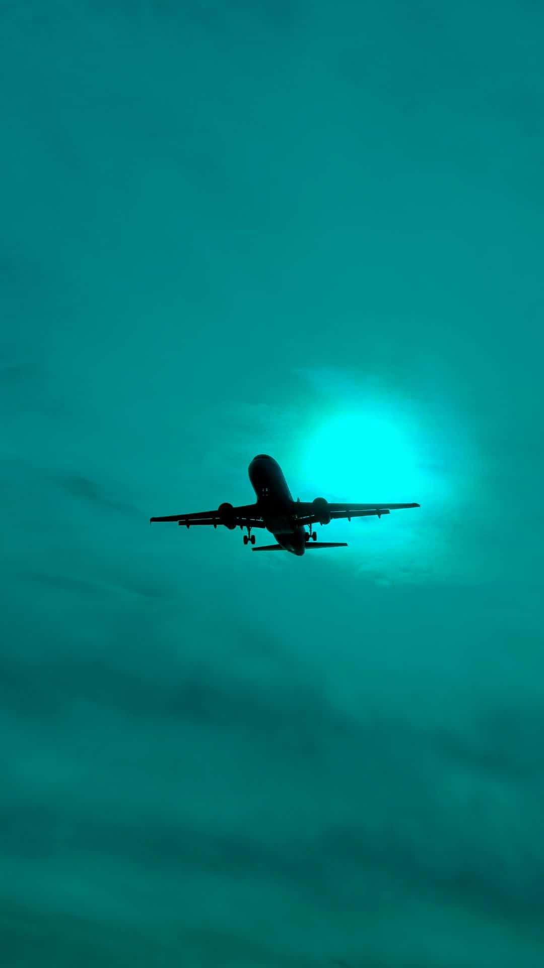 Airplane Blue Aesthetic Background