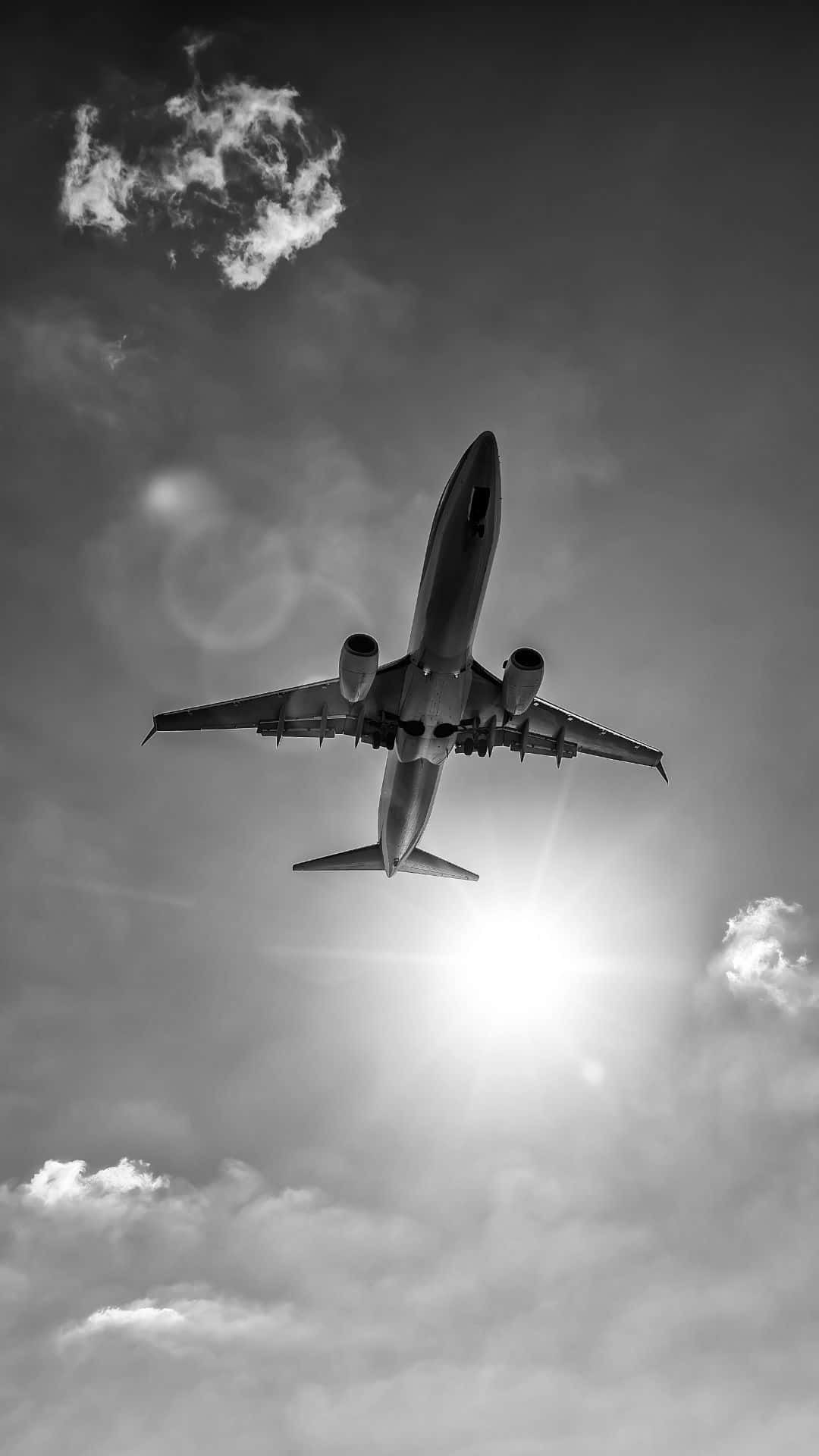 Flugzeugschwarz-weiß Hintergrund