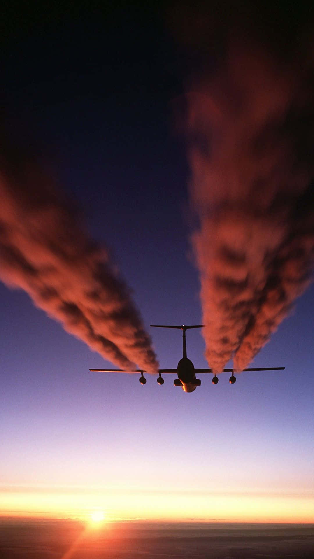 Flugzeugmit Rauch-hintergrund