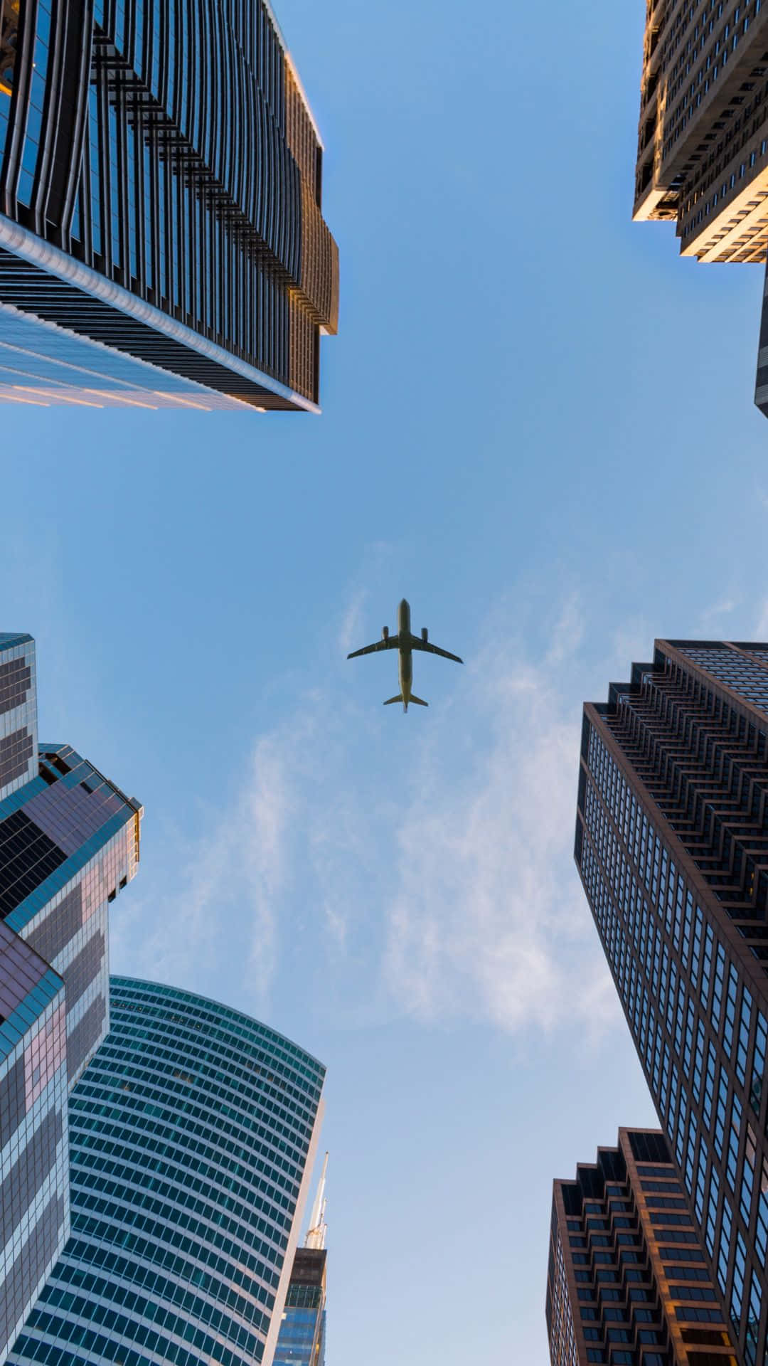 Airplane In The City Portrait Background