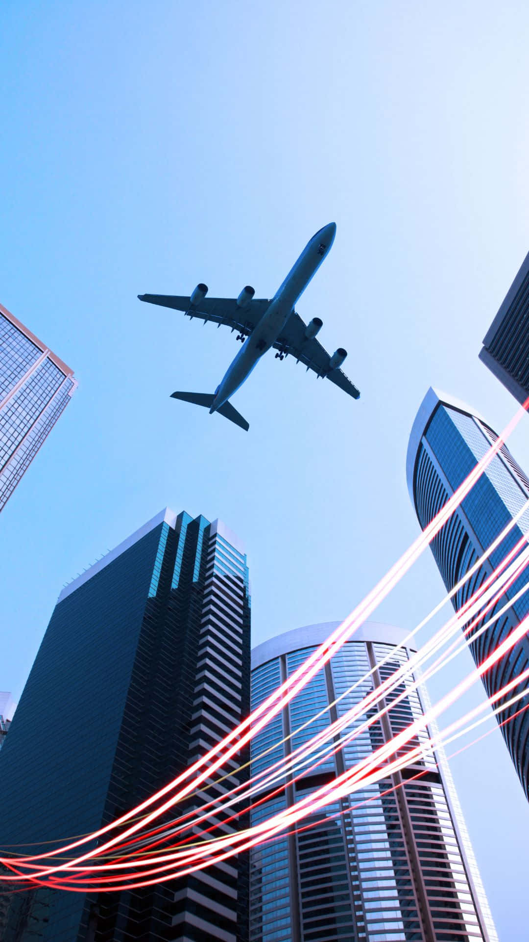 Flugzeugmit Hintergrund Von Gebäuden