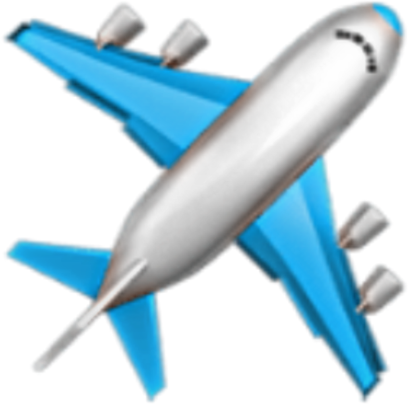 Airplane Emoji Illustration PNG