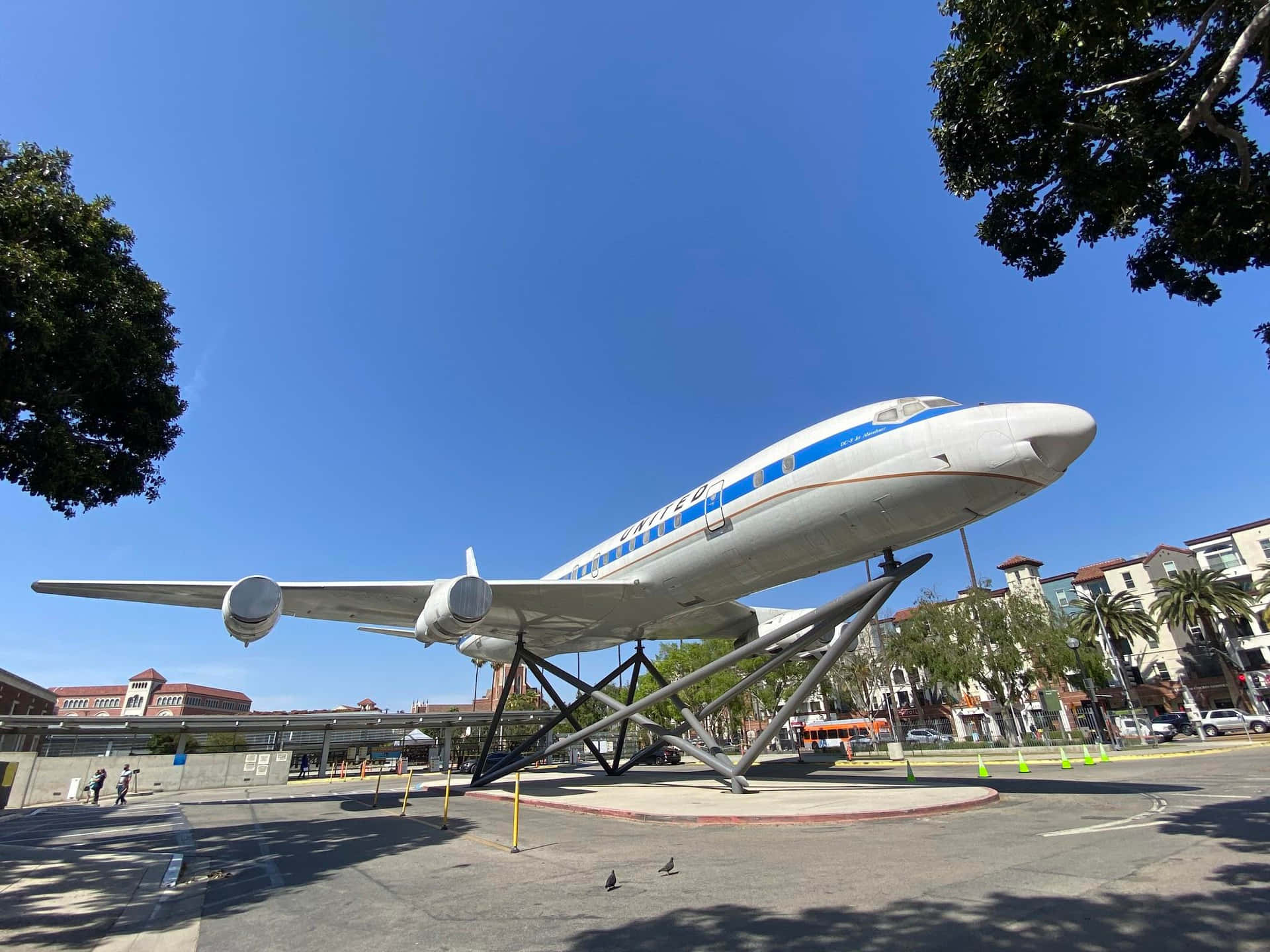 Vliegtuig Tentoonstelling California Science Center Achtergrond