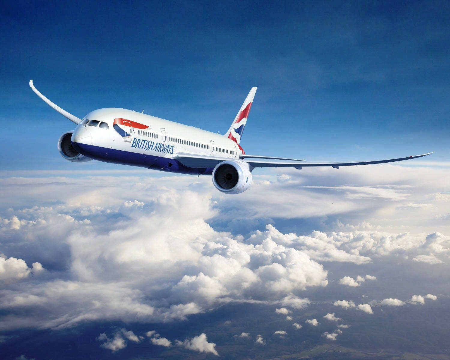 Flygplanfrån British Airways, Framifrån. Wallpaper
