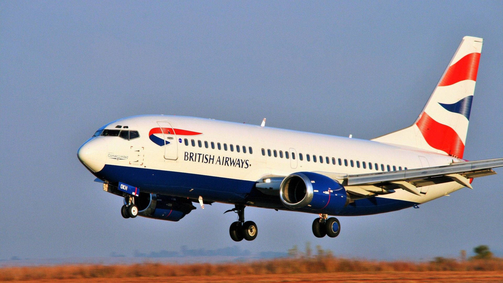 Aviónde British Airways Aterrizando Fondo de pantalla