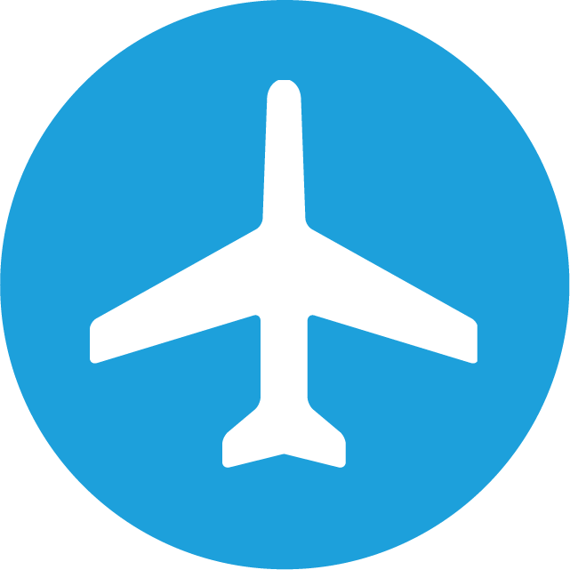 Airplane Icon Blue Background PNG