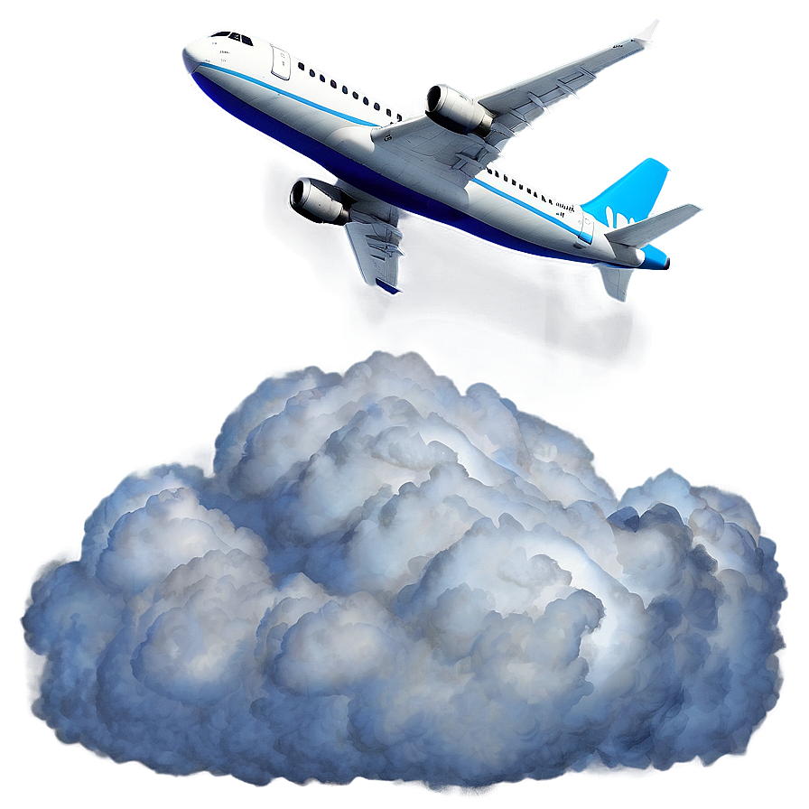 Airplane In Clouds Png Csb PNG