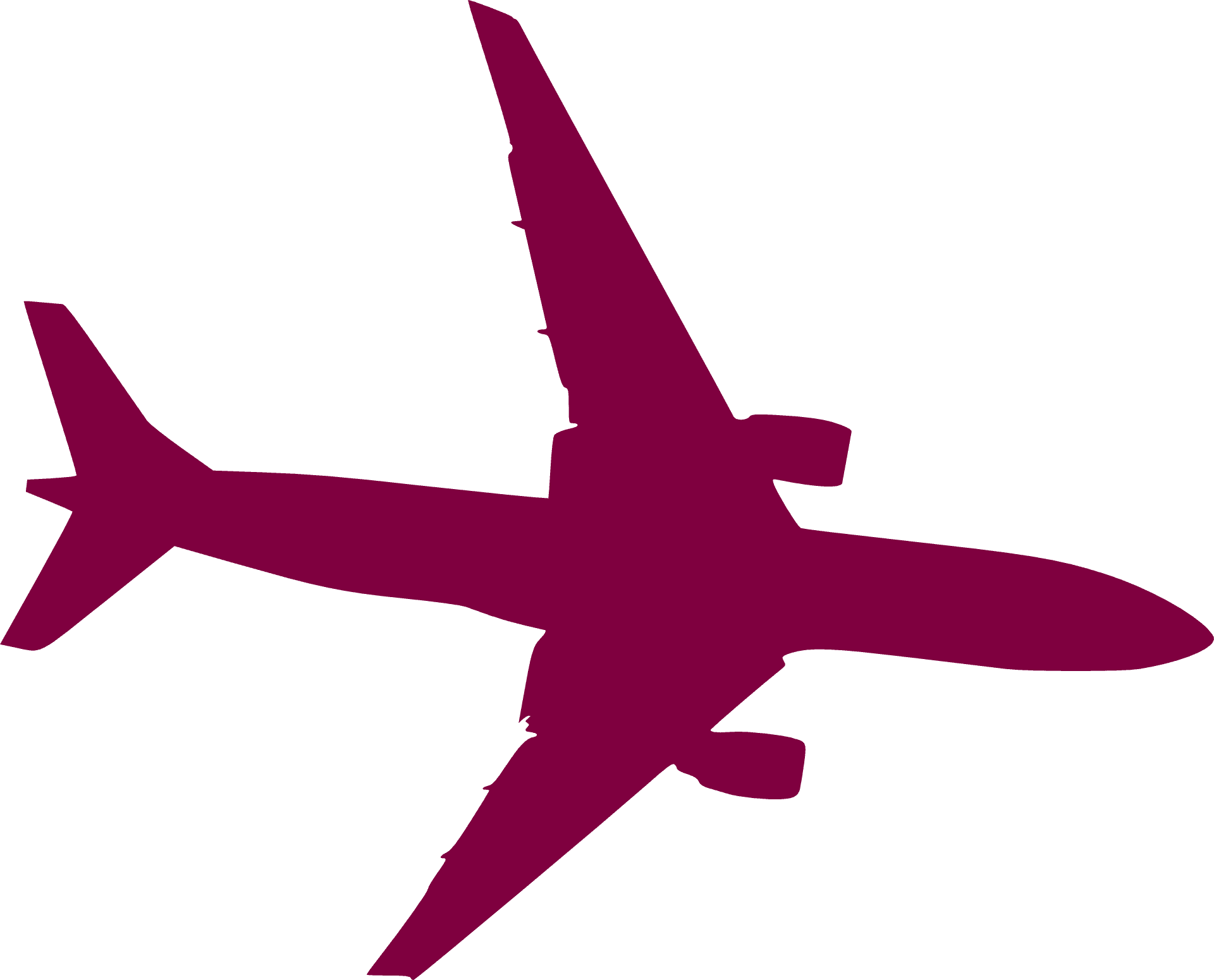 Airplane Silhouette Blue Background PNG