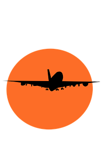 Airplane Silhouette Sunset PNG