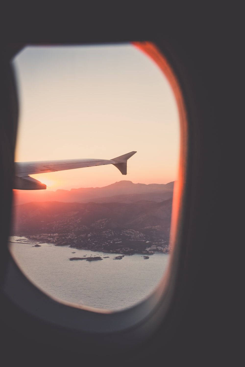 Airplane Window Aesthetic Sunset Wallpaper