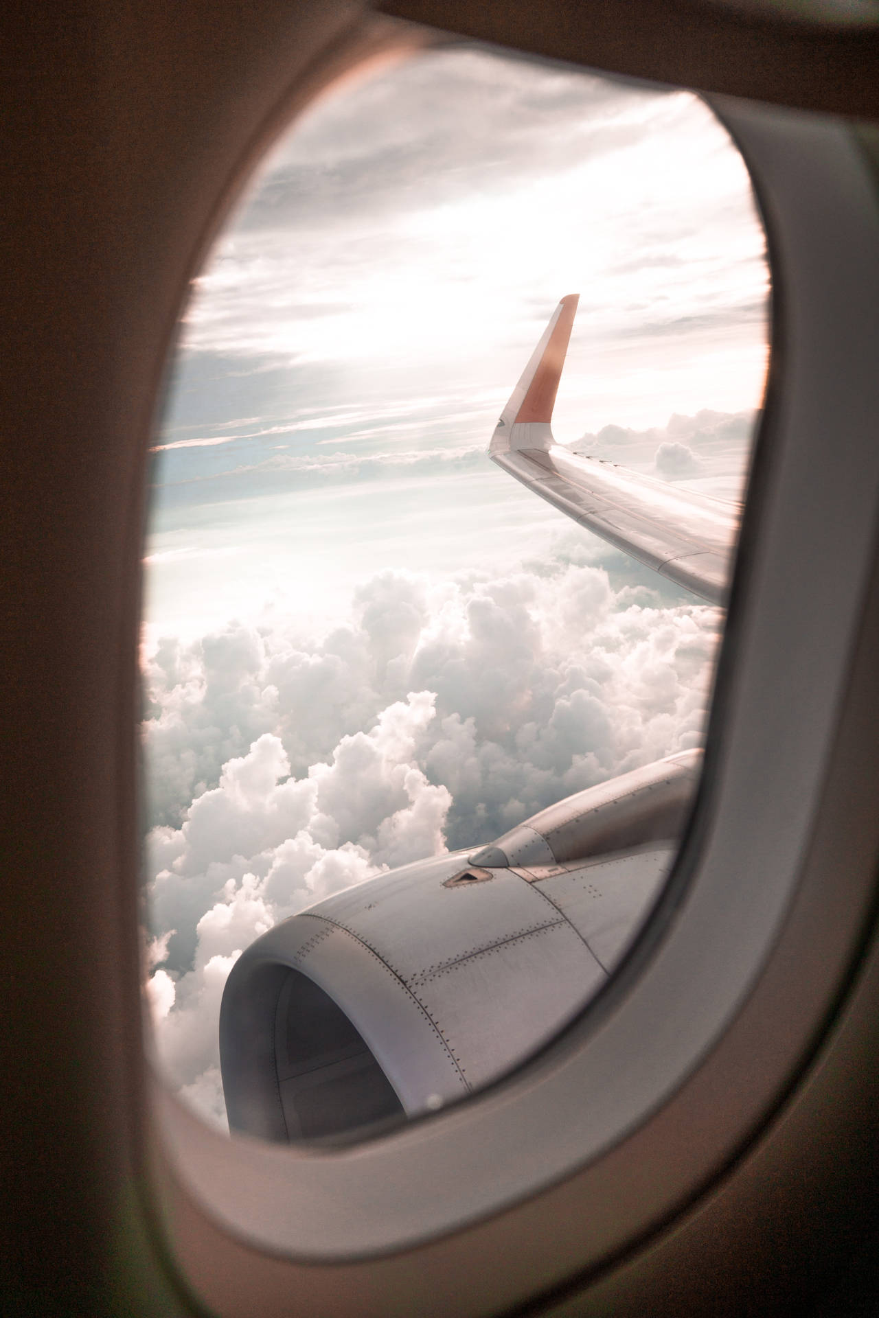 Airplane Window Sky Background Wallpaper