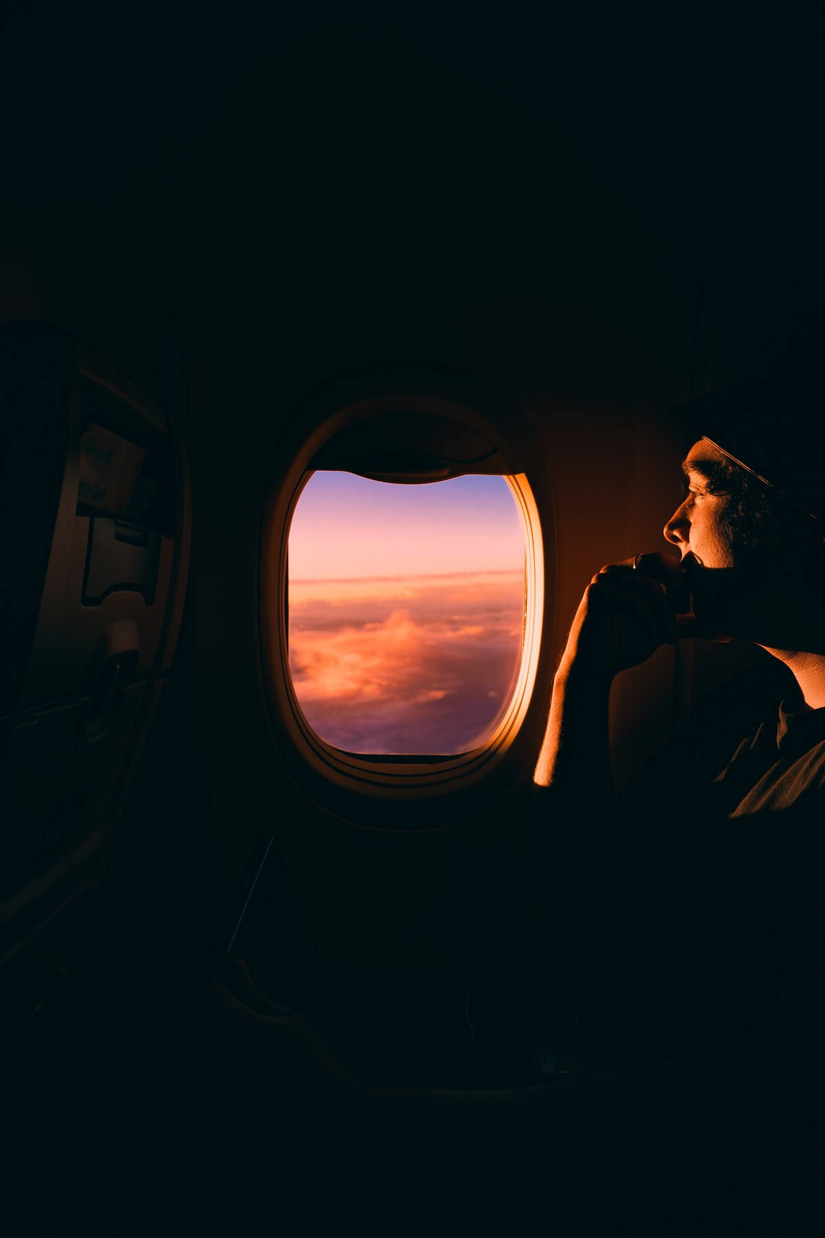 Airplane Window Sunset Sky Passenger Wallpaper