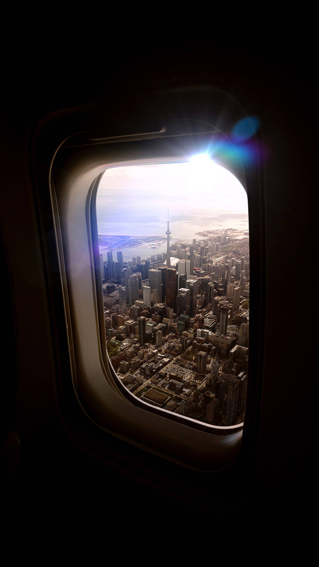 Airplane Window Travel City Wallpaper