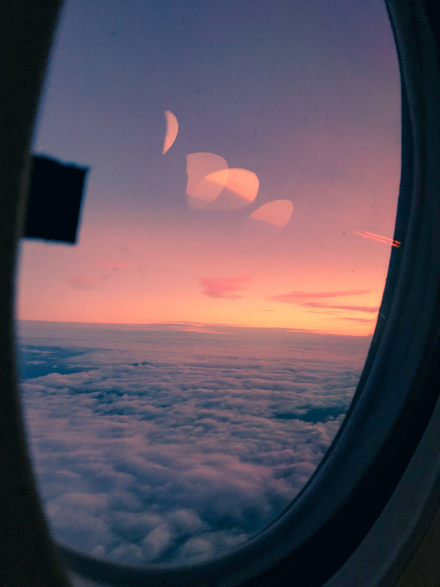 Airplane Window Travel Clouds Sunset Wallpaper