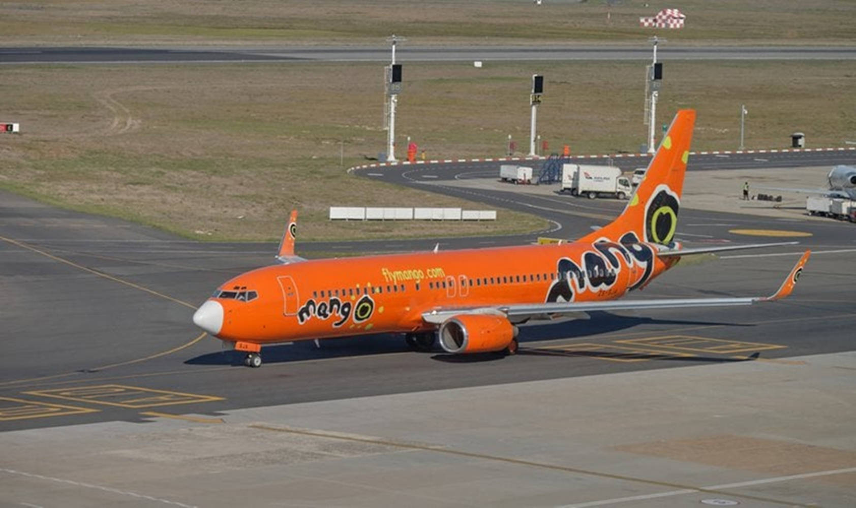 Airplane With Mango Airlines Logo Wallpaper