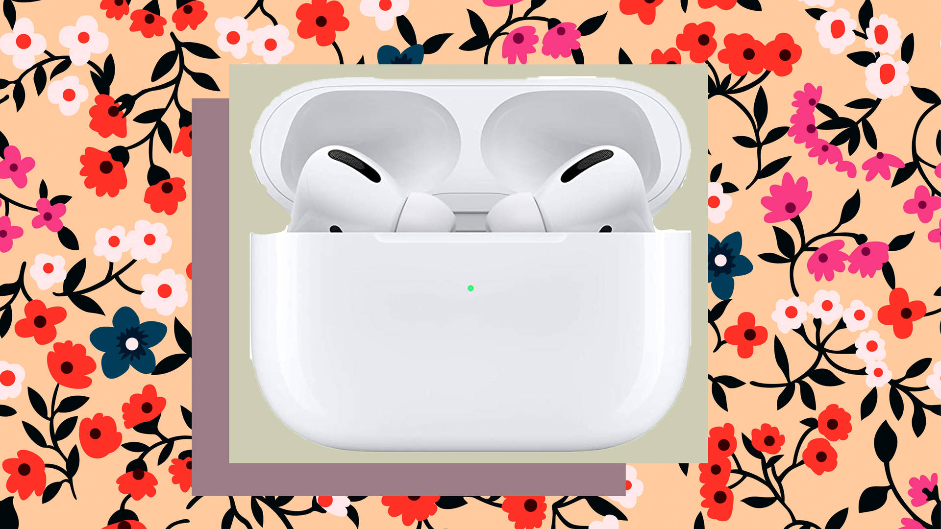 AirPods Pro With Floral Wallpaper