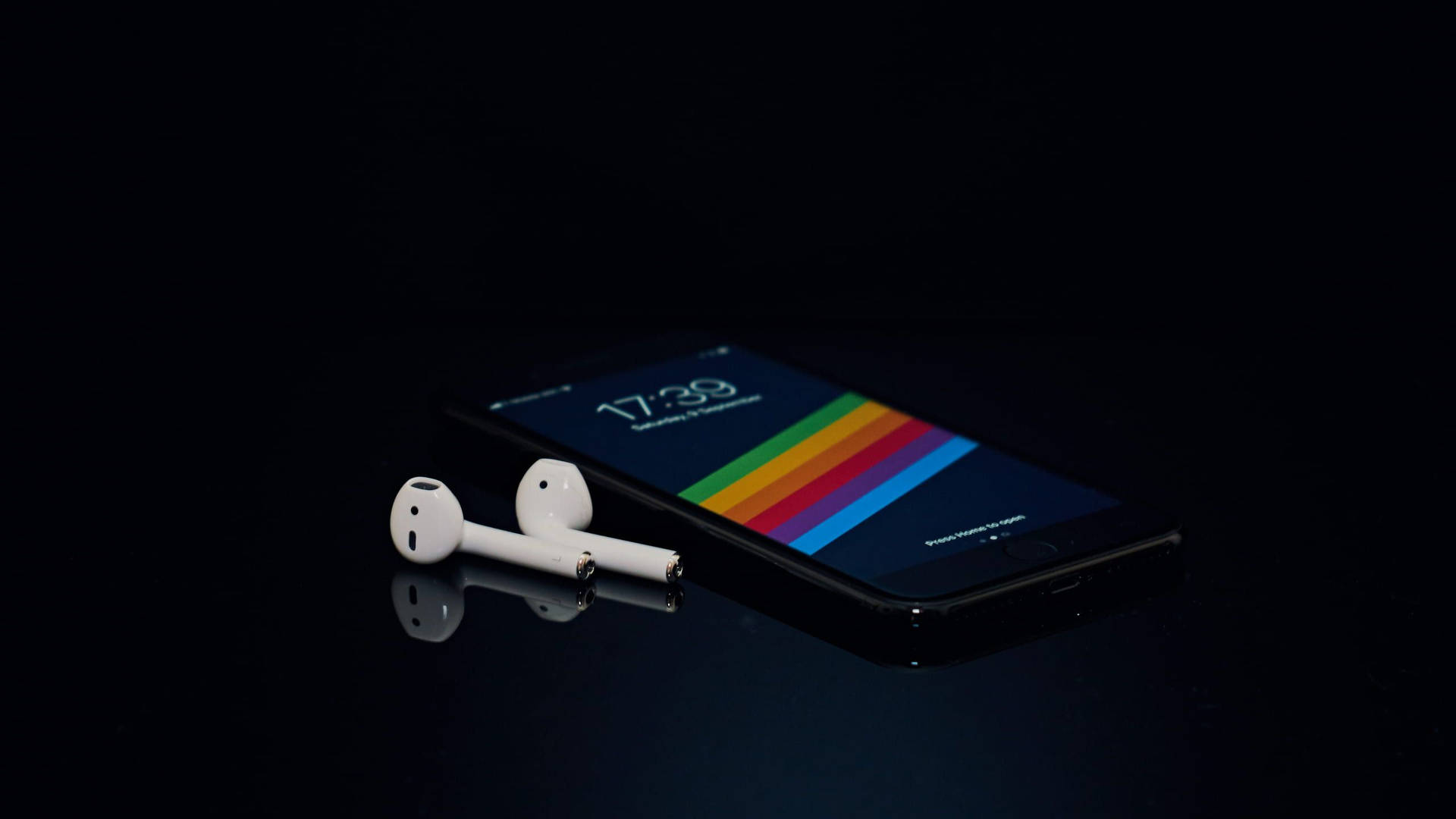 AirPods With Black IPhone 7 Wallpaper