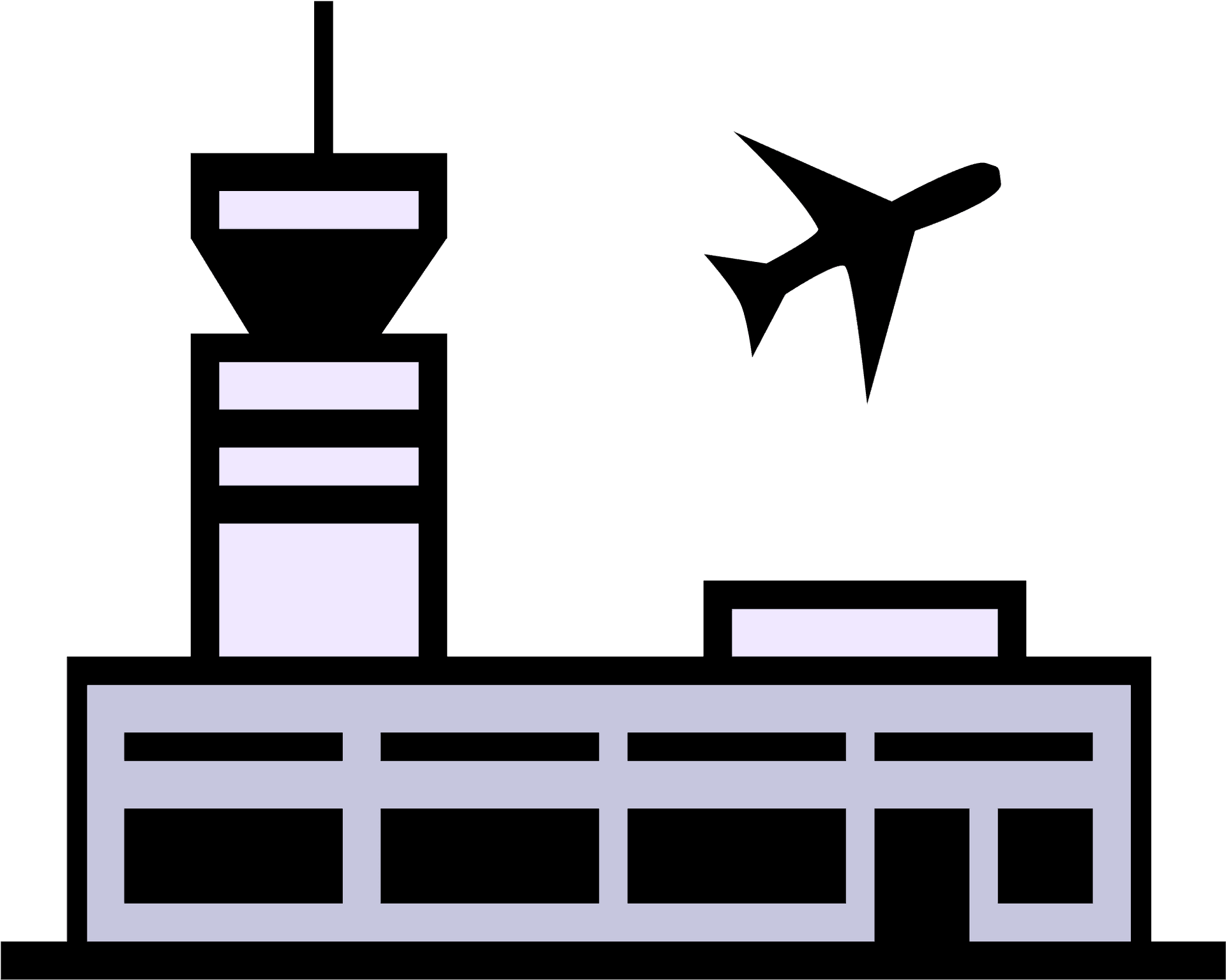 Airport Control Towerand Airplane Icon PNG