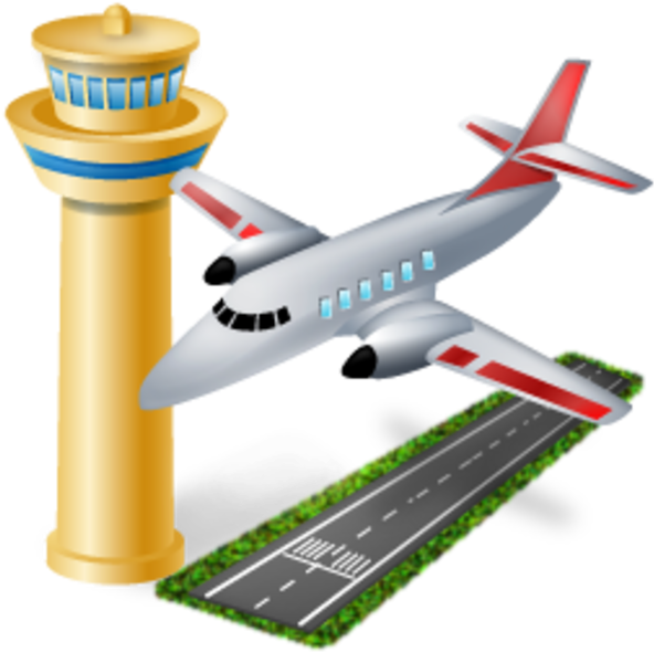 Airport Control Towerand Airplane PNG
