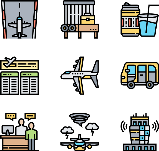 Airport Icons Set PNG