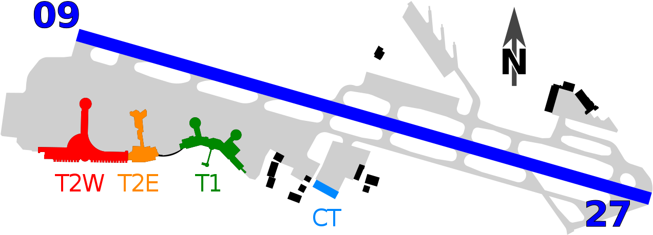 Airport Runway Layout Graphic PNG