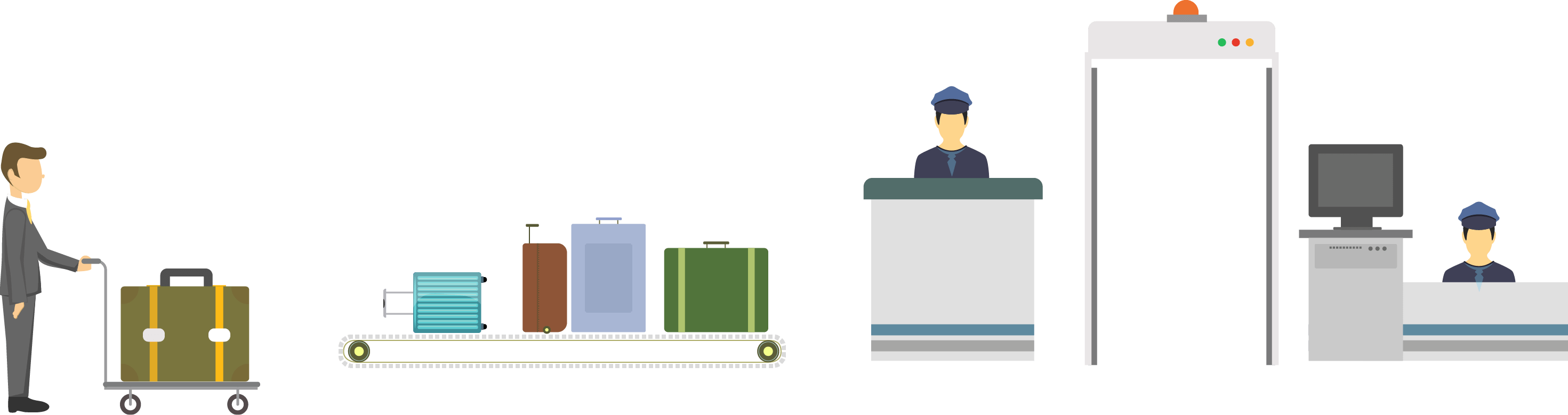 Airport Security Checkpoint Illustration PNG