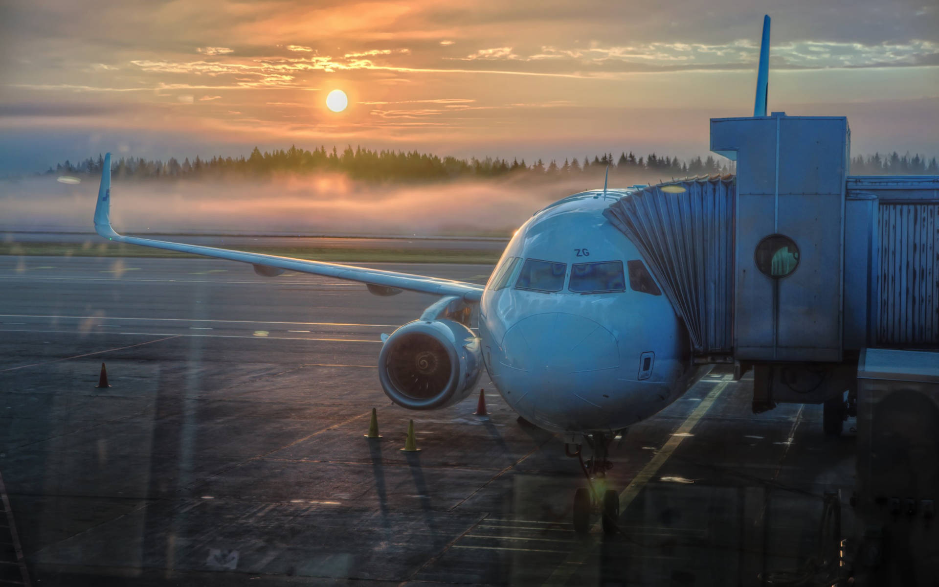 Airport With Sunset View Wallpaper