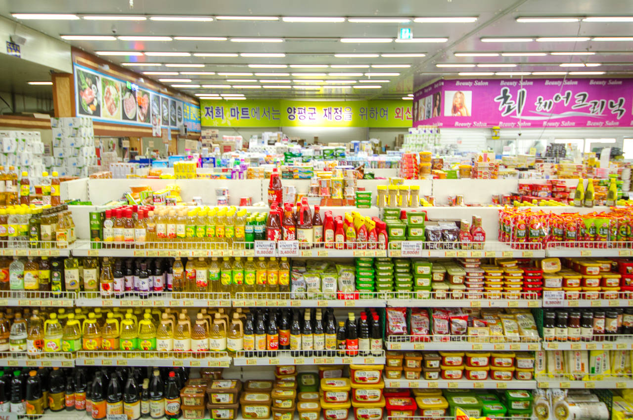 Aisle In A Korean Supermarket Wallpaper