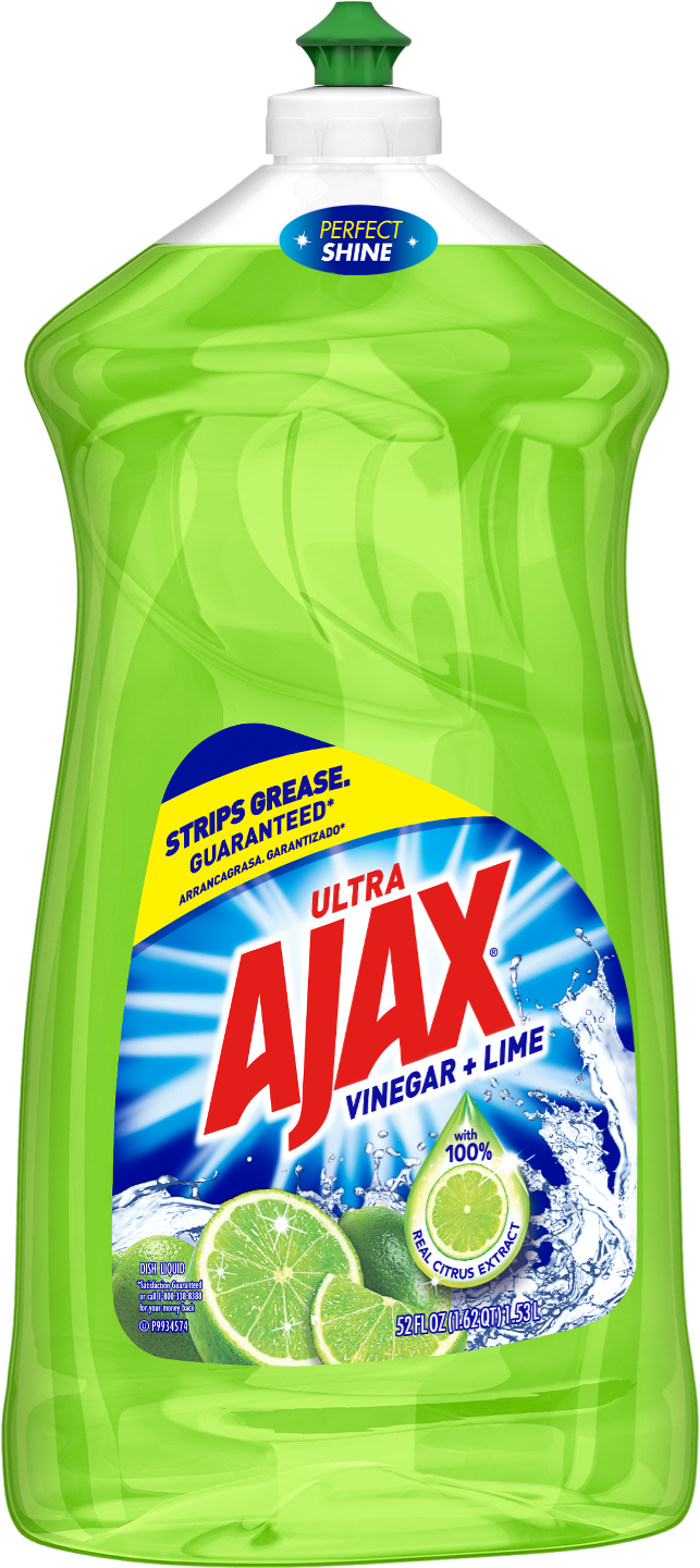 Ajax Vinegar Lime Dishwashing Liquid Bottle PNG