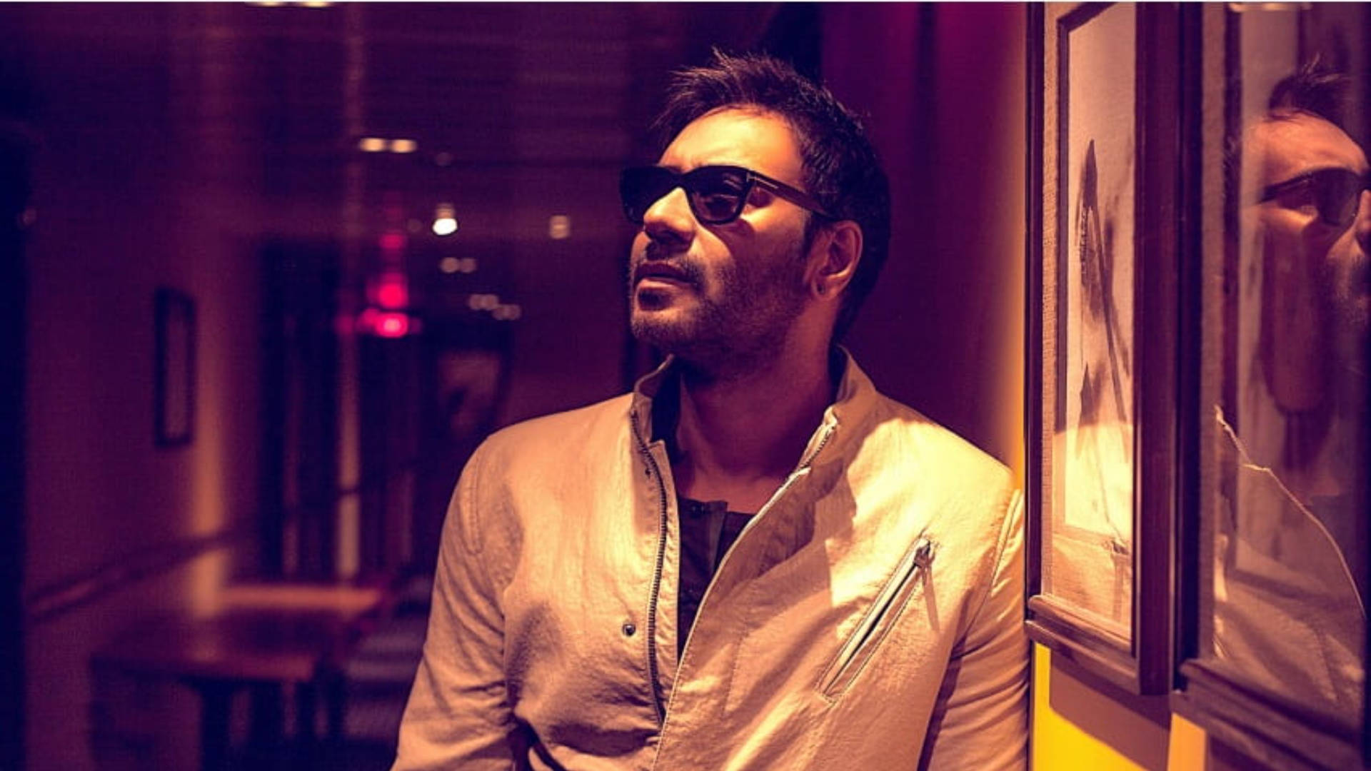 Ajay Devgn In Beautiful Jacket Outfit Wallpaper