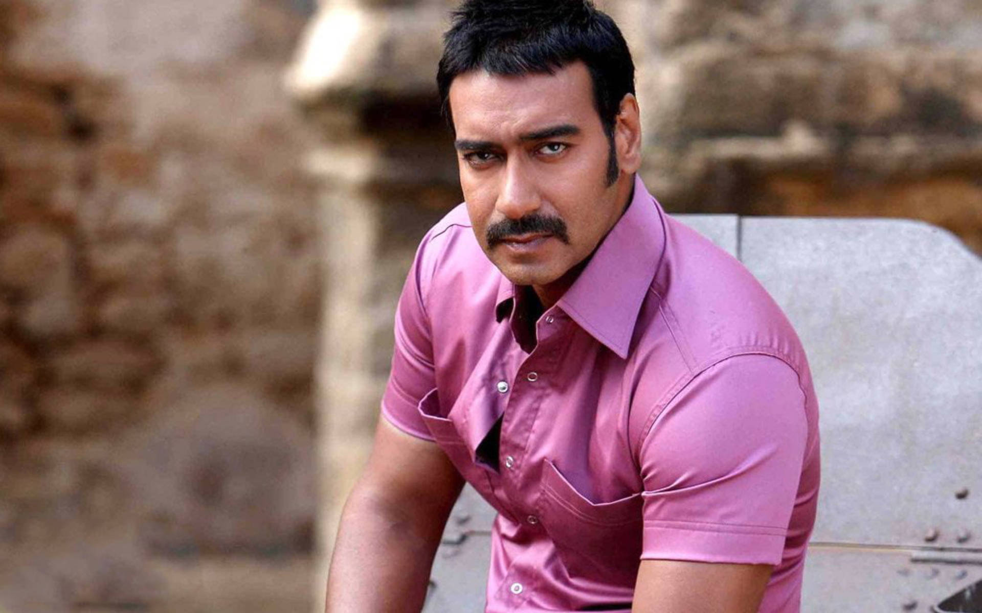 Download Ajay Devgn In Pink Shirt Outfit Wallpaper 