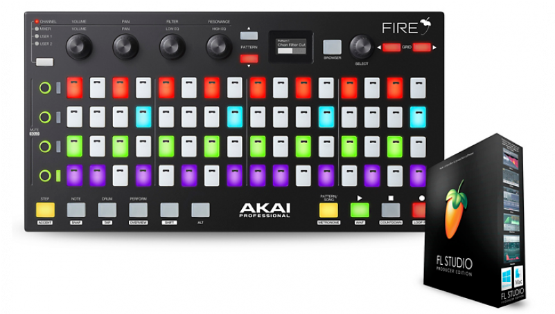 Akai Fire F L Studio Controllerand Packaging PNG