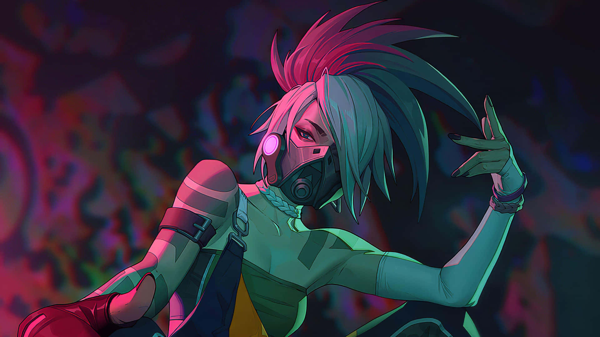 Karya Seni Ninja Assassin Akali League Of Legends Wallpaper