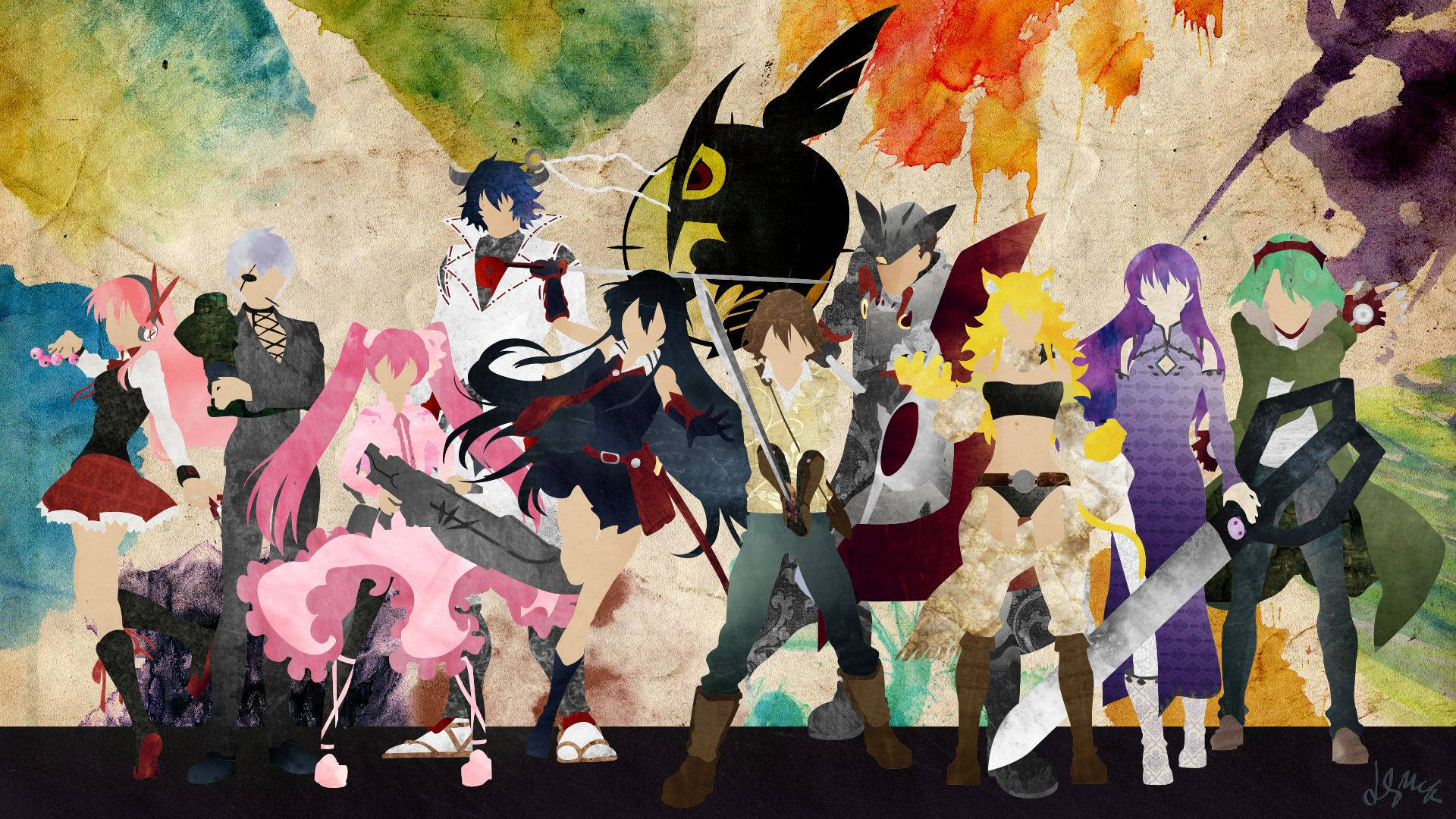 Akame Ga Kill characters wearing their signature uniforms Wallpaper