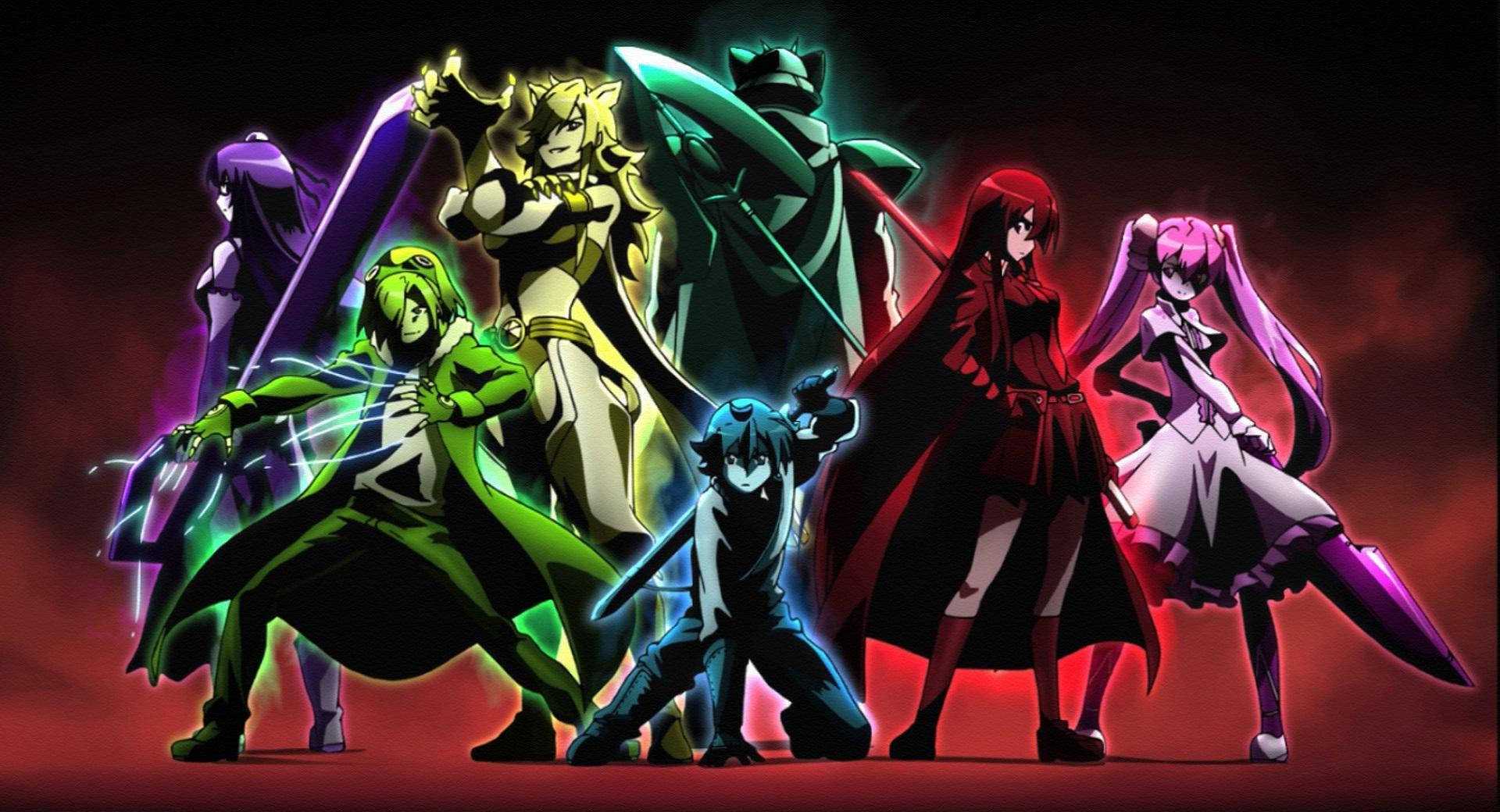 Akame Ga Kill Multicolored Characters Aura Background