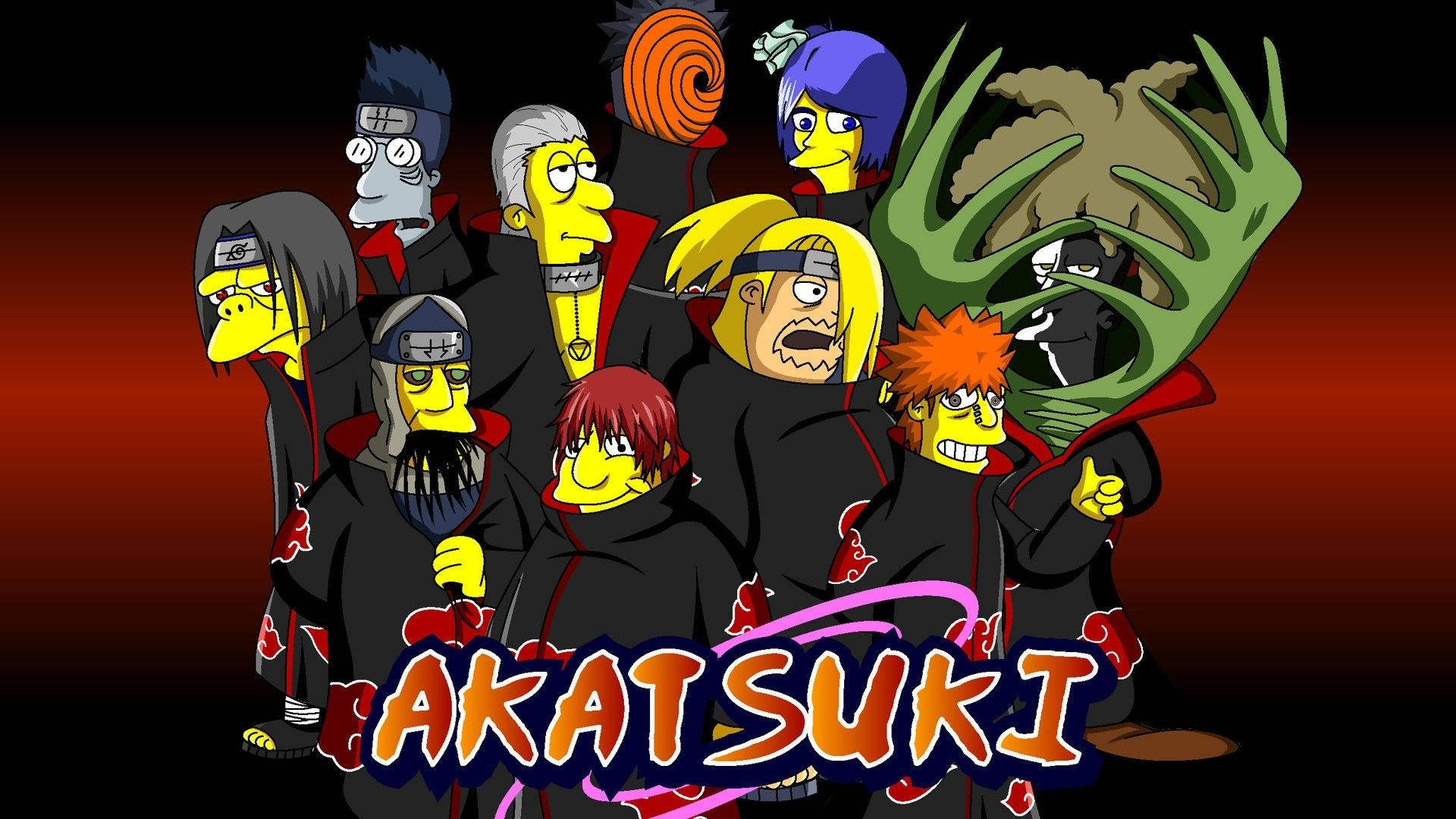 The Akatsuki in Simpsons style Wallpaper