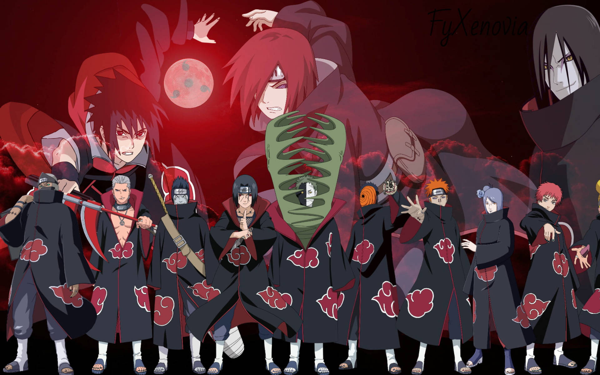 Akatsuki Group Naruto Characters Wallpaper