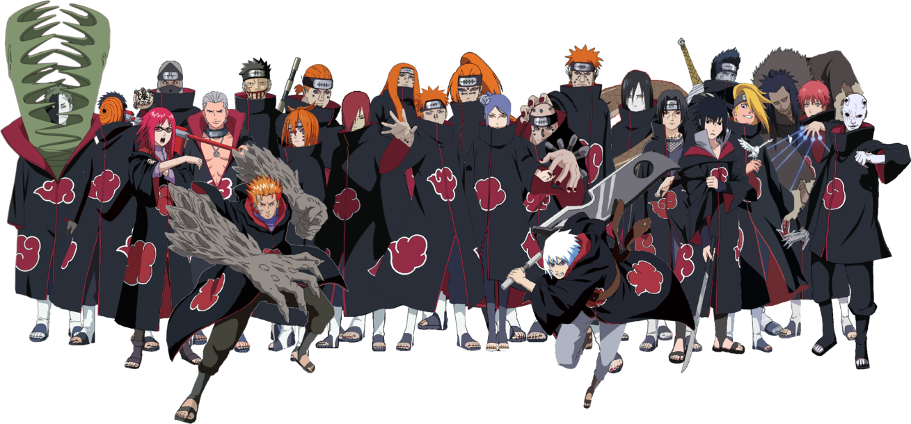 Akatsuki Group Pose Naruto Anime PNG