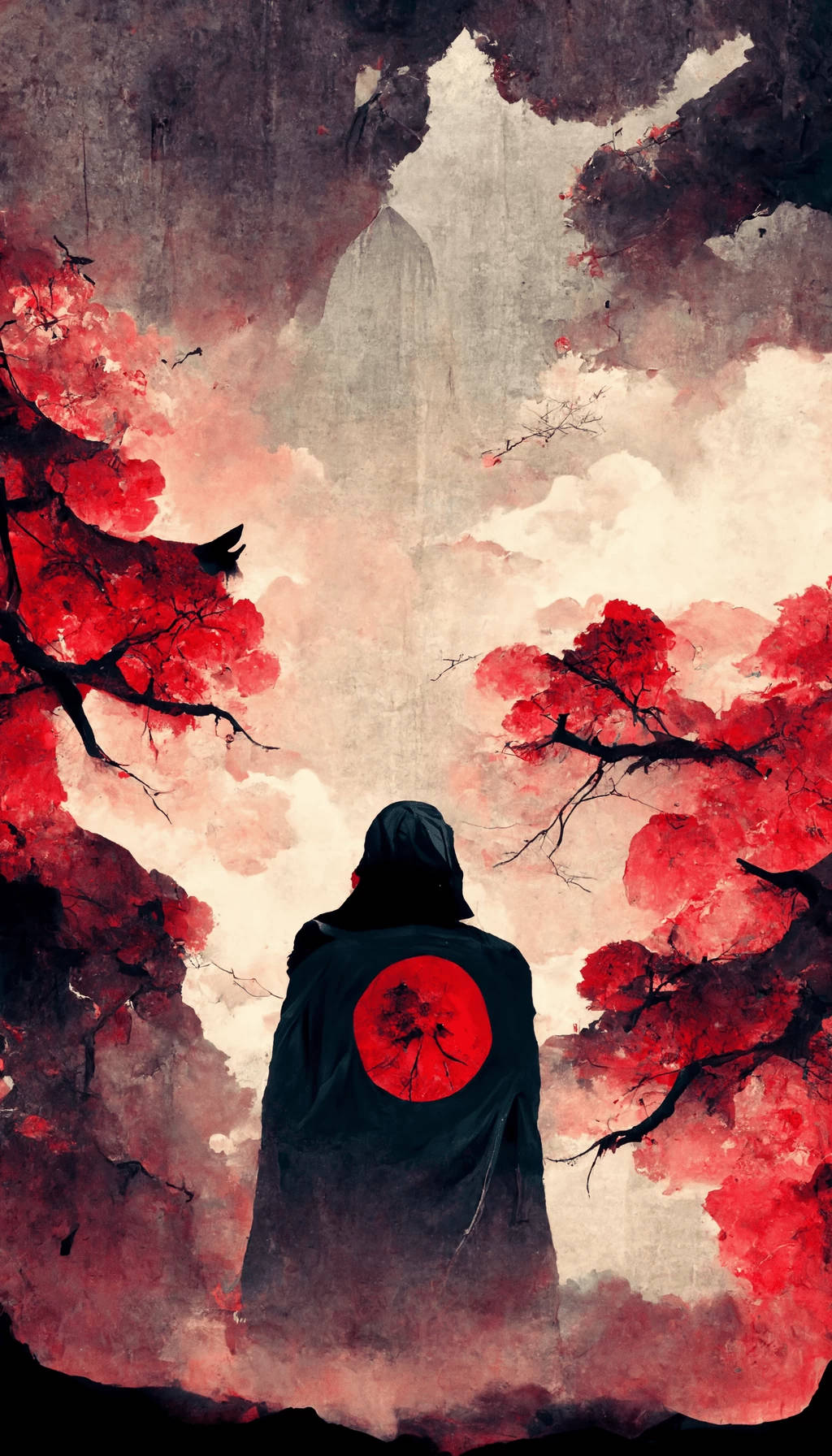 Akatsuki Itachi Red Forest Art Wallpaper